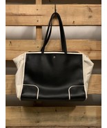 Antonio Melani Black Leather Laptop Bag Tote Bag Purse Careerwear Travel KG - $29.70