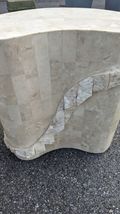 Pair Vintage Tessellated Stone End Side Table Set of 2 Kidney Shape image 15