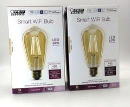 (2) Bulbs FEIT Electric ST19 /60 watt 60w Smart WIFI Bulb Amber - FAST S... - £38.92 GBP