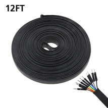 12Ft 1/8&quot; 200% Expandable Wire Cable Sleeving Sheathing Braided Loom Tubing - £10.19 GBP