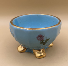 House of Fuller Vintage Baby Blue Footed Dish Vanity Made in USA - £10.54 GBP