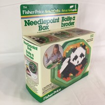 Vintage NOS Fisher Price Arts &amp; Crafts 1982 Needlepoint Box Panda  754 Trinket - £14.69 GBP
