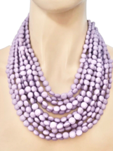 Multilayer Multi-rolls Lavender Beads Statement Caual Chic Everyday Necklace - £21.91 GBP