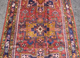 3&#39;9 x 14&#39;2 S Antique Vintage Caucasian Heris Hand Knotted Wool Runner Rug 4 x 14 - £1,326.45 GBP