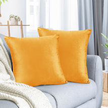 Orange 12&quot;x20&quot; Throw Pillow Covers Set 2 Sofa Velvet Cushion Cases - £20.32 GBP