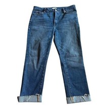 Good American Good Legs Cropped Raw Cuffed Hem Jeans Stretch Size 12/31 ... - $62.89