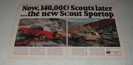 1966 International Harvester Scout Sportop Ad - Now, 140,000 Scouts later - £14.65 GBP