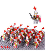 Kingdom Castle Red Lion Knights Sword Infantry Army Set B 21 Minifigures Lot - $25.78