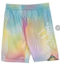 Adidas Solarized Wave Print Shorts Kids Boys 7 Multicolor Pull On NEW - $21.65