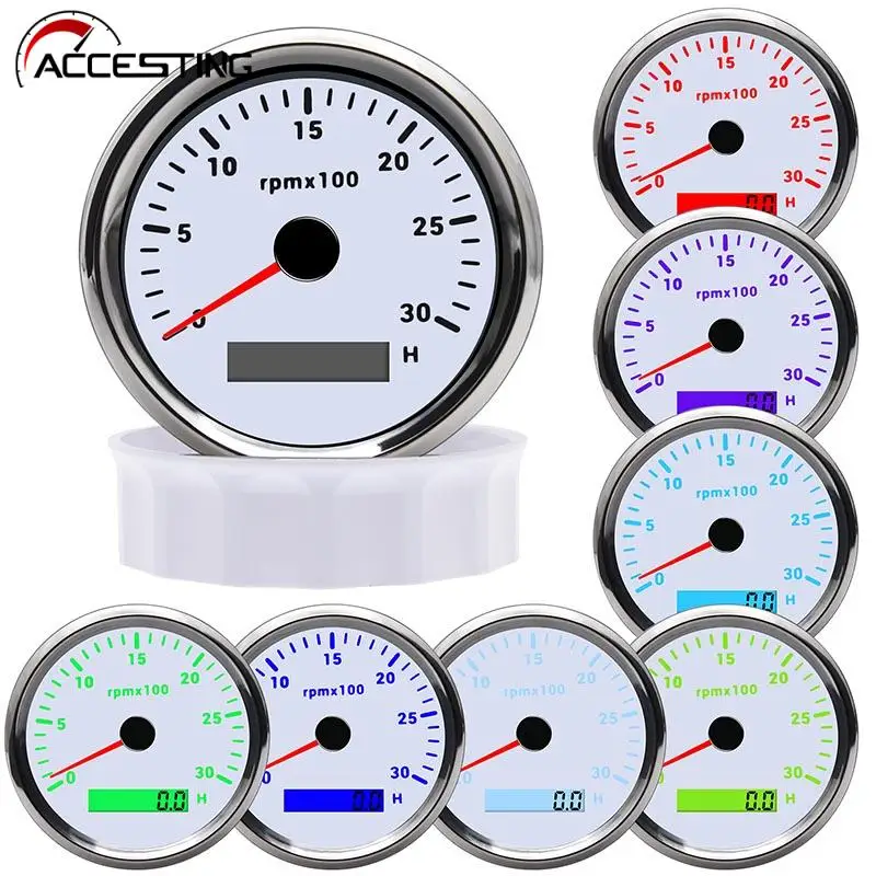 85mm Tachometer For Marine Boat Motorcycle Car 3000 4000 6000 7000 8000 RPM - £19.23 GBP+