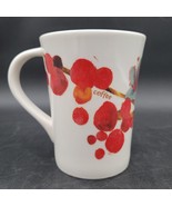 Starbucks 2008 Blue Flowers Red Coffee Beans Floral White Ceramic Mug Cu... - $188.30 MXN