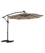 10ft Solar LED Patio Umbrella (Khaki) - $152.99