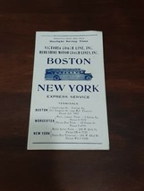 1933 Victoria Berkshire Coach Bus LInes Time Table Boston New York NY Express - £4.61 GBP