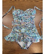 LAUREN Ralph Paisley Twist Bandeau One-Piece Blue Women’s Size 10 Swimsuit - $28.45