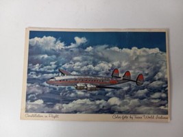 Postcard TWA Trans World Airlines Constellation Flight Airplane Aviation Posted - £3.89 GBP