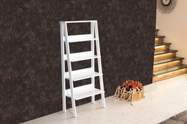 Furnish Home Store Otavio 5 Tier Modern Ladder Bookshelf Organizer - White - £118.59 GBP