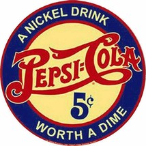 Pepsi Lg 24&quot; Round Embossed Tin Metal Sign - £58.01 GBP