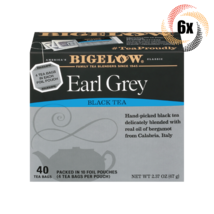 6x Boxes Bigelow Earl Grey Natural Black Tea | 40 Tea Bags Per Box | 2.37oz - £28.12 GBP