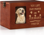 Pet Urns for Ashes, Wooden Pet Cremation Urns with Photo Frame, Pet Memo... - $33.42
