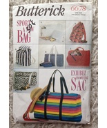 Butterick 6678 Sewing Pattern Tote Bags Backpacks Cosmetic Bags Beach Du... - $6.99