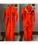 Vintage 70s Fleetwood Sportswear Blaze Orange Insulated Coveralls Snowsu... - $149.84 CAD