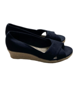 Ellen Tracey Espadrille Shoes Womens 9 Black Kandi Open Toe Wedge Shoes ... - £25.88 GBP