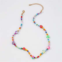 Multicolor Howlite &amp; Polymer Clay 18K Gold-Plated Flower Fruit Bead Necklace - £11.16 GBP