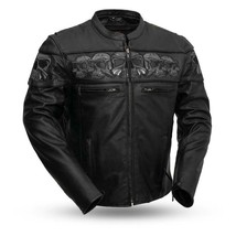 Men&#39;s Leather Savage 1.1-1.2mm Drum Dye Naked Cowhide Biker Jacket - £226.84 GBP