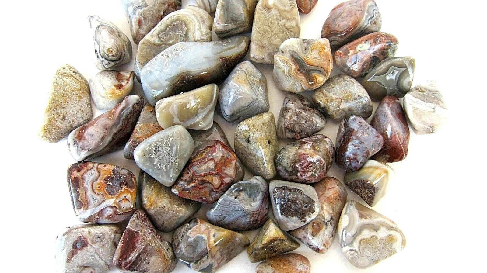 One Crazy Lace Agate Tumbled Stone 40mm Healing Crystal Reiki Focus - $1.67