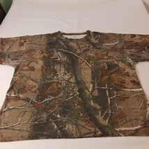 Men's Brown Green Forest Hunting Camping Stretch Camo T-Shirt Chest Size 52" image 4