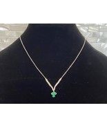 ESTATE .85ctw DIAMOND 3 PEAR EMERALD DROP 14K adjustable slide to 26” NE... - £1,652.26 GBP