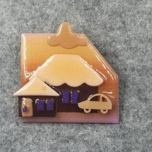 Vintage Design By Lucinda House Pin Brooch Car Cloud Brown Blue... - £7.88 GBP