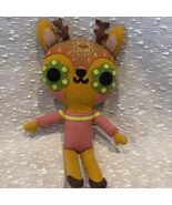 Handmade Jelpudo Doll Stuffed Animal Deer Pink Orange Felt Collectible - $55.87 CAD