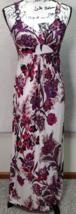 Alyn Paige New York Long Maxi Dress Womens Small Multi Floral Sleeveless V Neck - £22.12 GBP