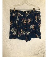 Women&#39;s Shorts Torrid Size 1 or 1X (14-16) Navy Blue Flower Print Girls ... - £5.42 GBP
