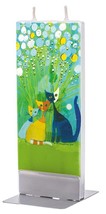 Flatyz Handmade Twin Wick Unscented Thin Flat Candle  - Cats family - £15.00 GBP