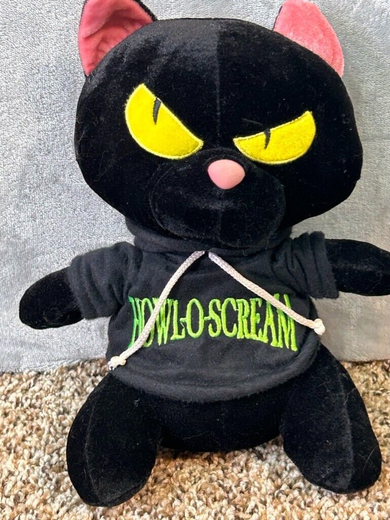 Howl-O-Scream Ideal Toys Direct Halloween Black Cat Plush stuffed animal - $11.46