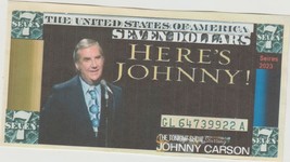 2023 The Johnny Carson show With Ronald Reagan $7 Hard Feel Novelty Bill Buy now - £3.10 GBP