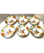 Disney Rare Donald &amp; Daisy On a Picnic Metal Enamelled Set of 6 Bowls - £44.40 GBP