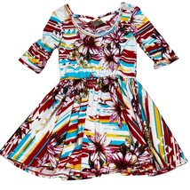Dot Dot Smile Ballerina Twirl Dress Girls 2T Tropical Bright Colors - $365.50 MXN