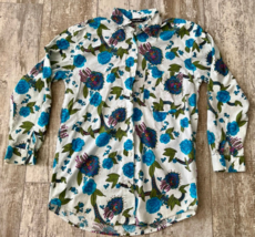 Vintage Ashleigh Morgan Floral Boho Button Up Shirt Size Small 100% Cotton - £7.85 GBP