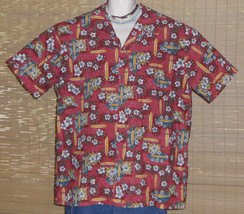 Kolekole Hawaiian Shirt Red with flowers surfboards Size 2XL - £18.21 GBP