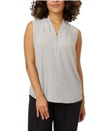 Adrianna Papell Womens Top White Multicolor Sleeveless Breathable Relaxe... - $34.99