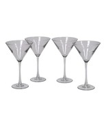 Martini Glasses, Set of 4, 8&quot; w/ 4&quot; Stems Vintage Classic Mid-Century St... - £21.05 GBP