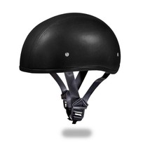 Daytona Skull Cap W/O VISOR- Leather Covered Dot Motorcycle Helmet D3-ANS - £73.34 GBP+