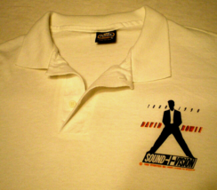 David Bowie Sound + Vision 1990 Concert Tour Usa Vtg L White Polo Collared Shirt - £80.41 GBP