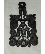 Vintage Black Cast Iron Trivet 7 Inch Long 4 Wide Kitchen Collectible - £11.87 GBP