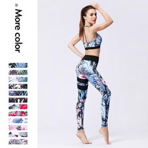 New Sexy Women Sport Suit Print Quick Dry Stretch Tight Bra+Legging 2pcs... - $52.00