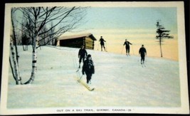 Out On A Ski Trail Quebec Canada Postcard PECO - £2.36 GBP