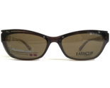Easyclip Eyeglasses Frames MOD EC324 Brown Cat Eye frames with Clip On L... - $41.84
